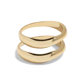 THE DOUBLE TROUBLE SET - Solid 14k yellow gold