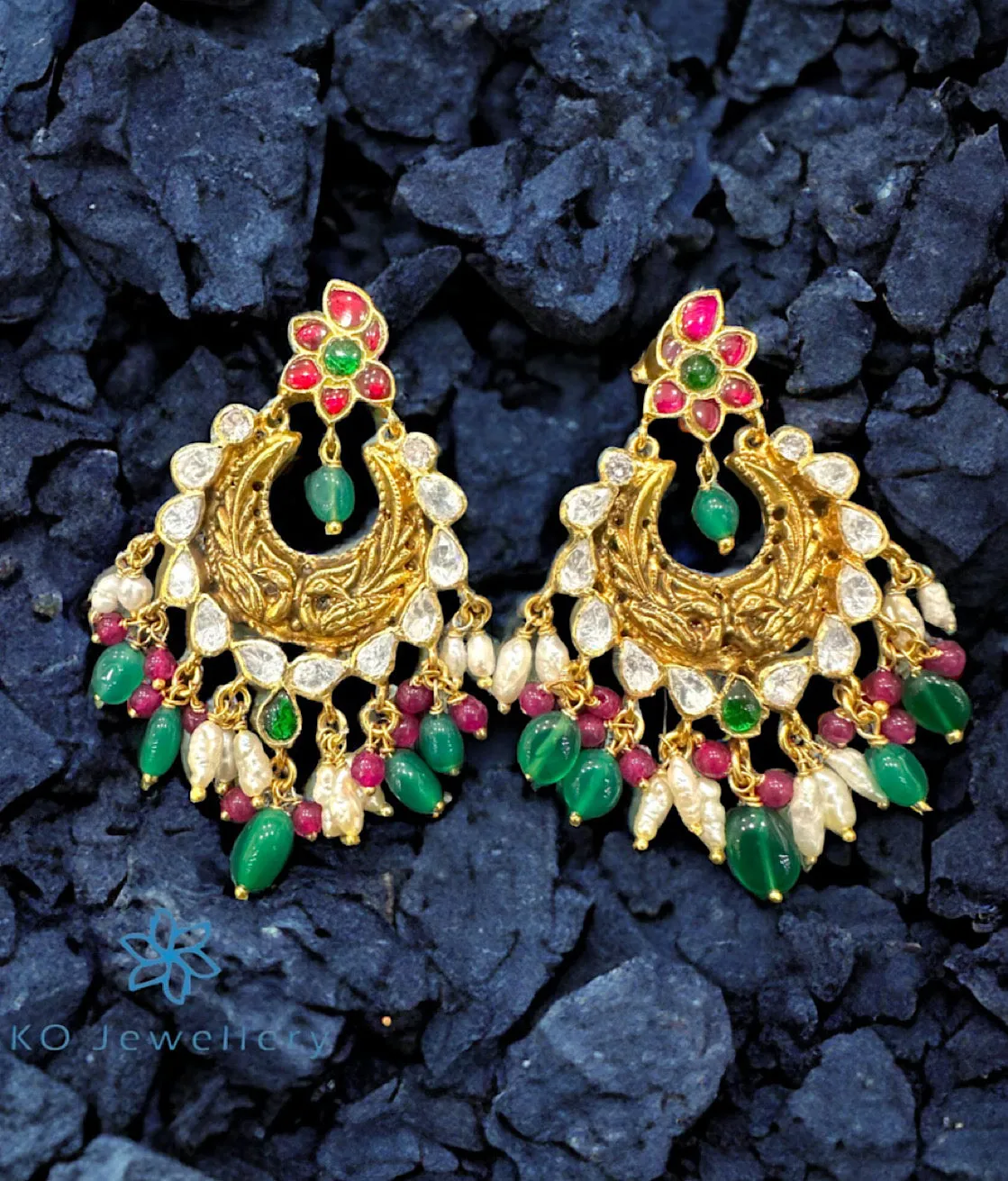 The Rihana Silver Kundan Earrings