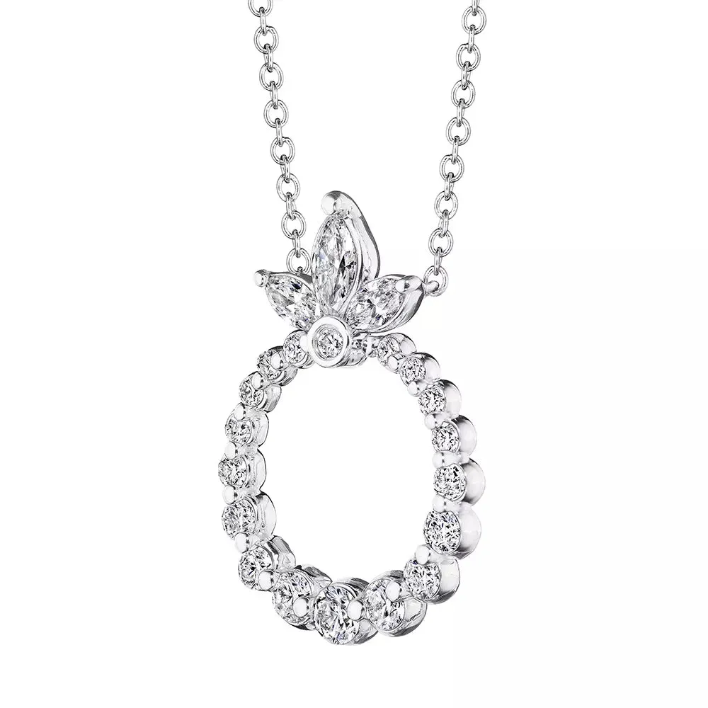 Verragio 18k Hera Small Marquise Circle Diamond Pendant