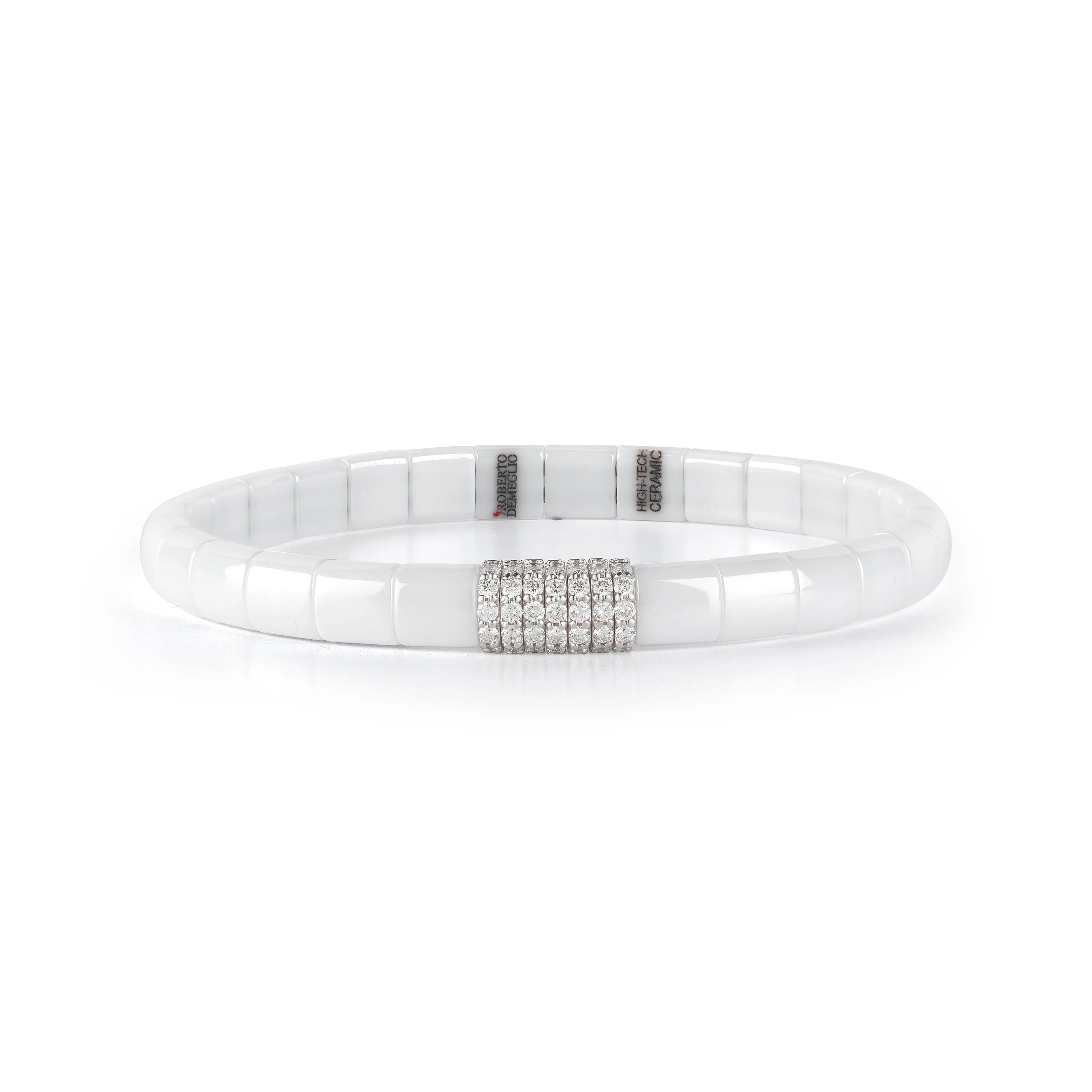 White Ceramic Stretch Bracelet