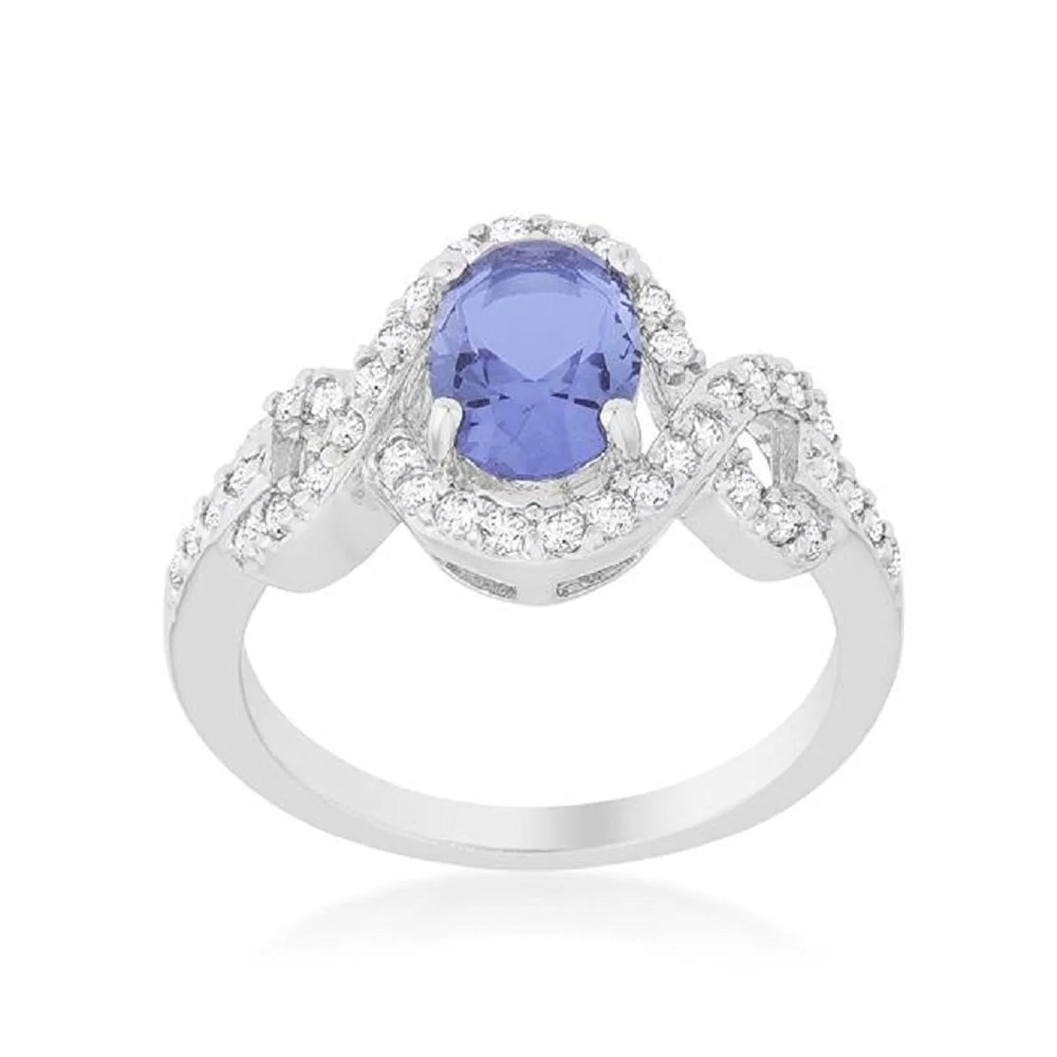 WildKlass Tanzanite Halo Pave Cocktail Ring